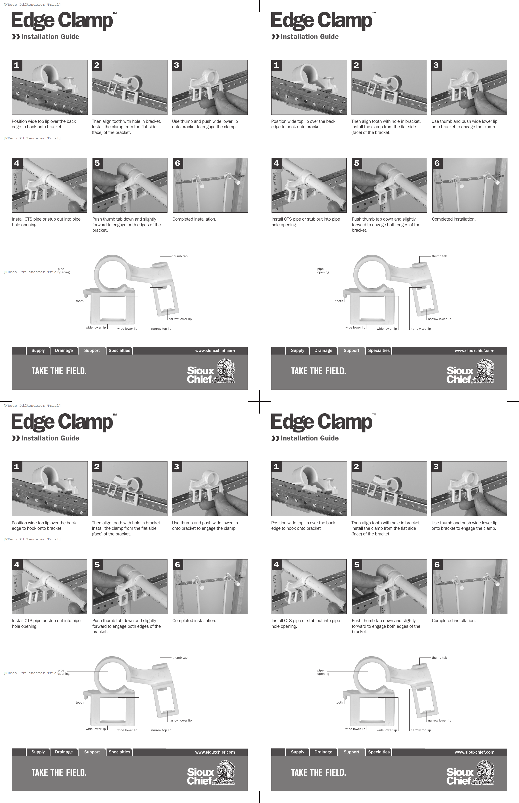 520 SERIES - EDGE BRACKET & EDGE CLAMP - INSTRUCTION SHEET.PDF Technical Document